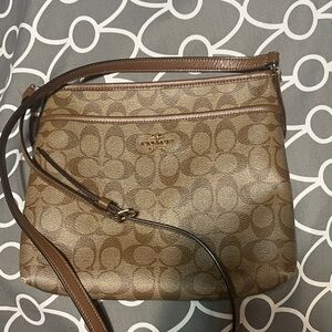 Coach Tan and Brown Crossbody Bag